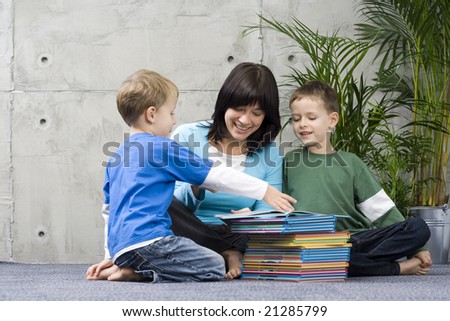 family fun - reading books with mother