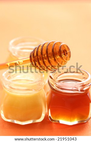 three jars of sweet honey - food and beverages