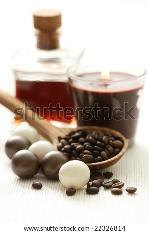 coffee bath salt and candle - coffee bath