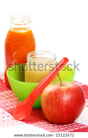 jar of apple food for baby - nutrition