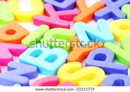 colorful letters on white background - education