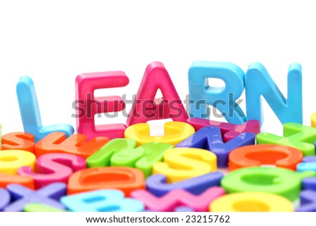 colorful letters on white background - education
