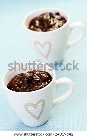 two cups of hot chocolate - food and drink