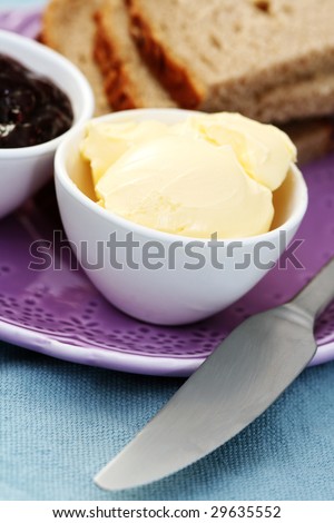 bread and fresh butter - food and drink