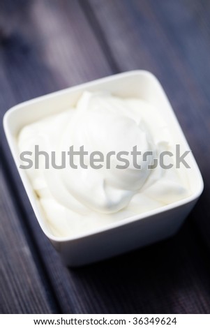 bowl of greek yogurt - food and drink