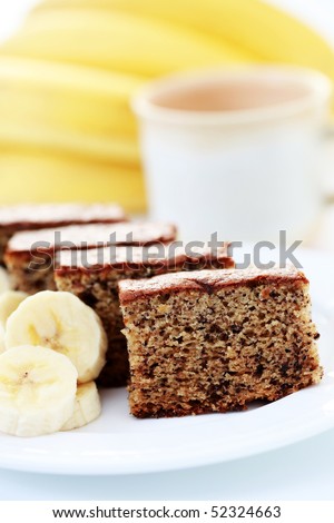 banana cake with with fresh banana - sweet food