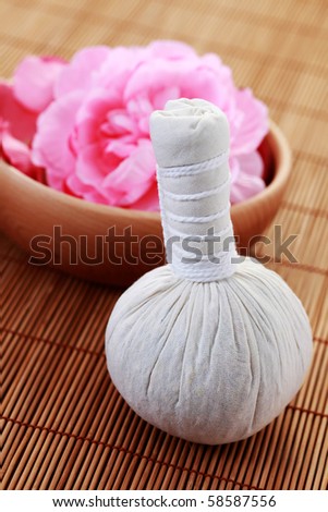 massage stamps with dry roses - beauty treatment