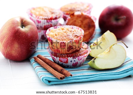 delicious apple muffins with cinnamon - sweet food
