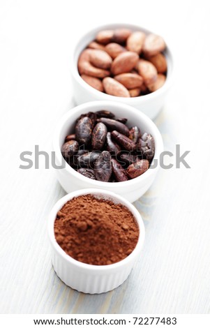 bowl of raw cocoa - food and drink  /shallow DOF/