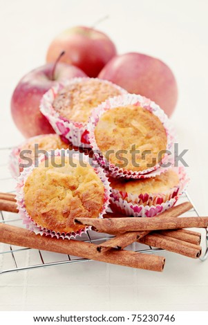 delicious apple muffins with cinnamon - sweet food