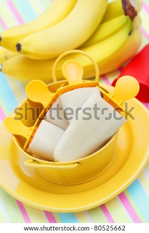 homemade banana ice creams with yogurt and banana - sweet food