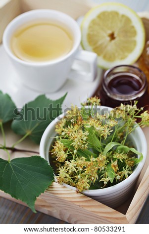 cup of tea and linden flowers - tea time
