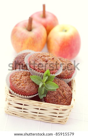 red apples with mint and cinnamon sticks - fruits and vegetables /shallow DOFF/