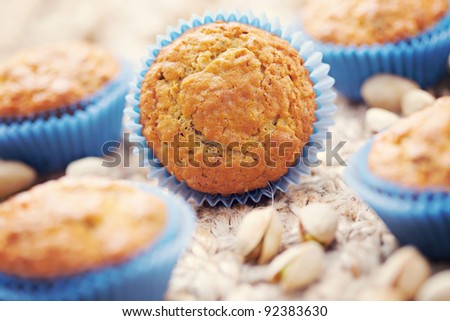 delicious homemade pistachio muffins - sweet food