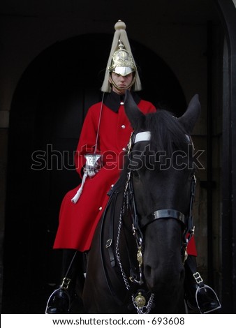 Mounted horseguard at St James\' Palace