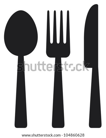 Knife, Fork And Spoon Stock Vector Illustration 104860628 : Shutterstock