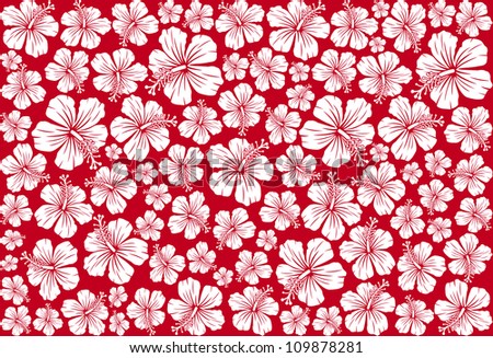 Seamless floral pattern whit hibiscus (hibiscus pattern, seamless hawaiian pattern wallpaper, seamless hibiscus flower background, hawaiian pattern)