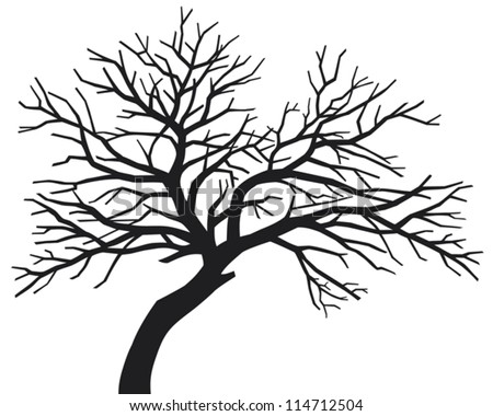 Scary Bare Black Tree Silhouette (Tree Without Leaves, Tree Silhouette