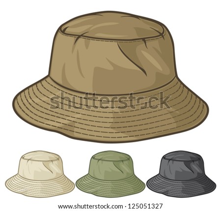 Bucket Hat Collection Stock Vector Illustration 125051327 : Shutterstock