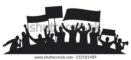 lots of furious people protesting (a group of people protesting, protest, man holding flag, man holding transparent, demonstrator, protest man, demonstrations, protest, demonstrator, hooligan, fan)
