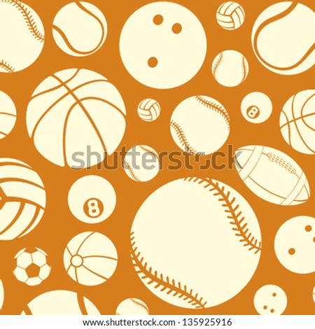 sport balls seamless pattern (vector silhouettes of sport balls, sport balls pattern abstract seamless texture, sport balls background)