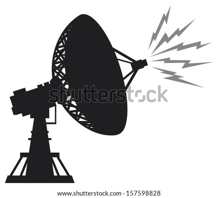 radar silhouette (satellite antenna, radar satellite dish, satellite dishes antenna, radar dish)