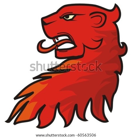 clip art lion head. stock vector : heraldic lion