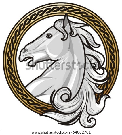 stock vector white horse head