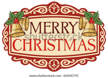 vintage merry christmas text. stock vector : Vintage Merry Christmas