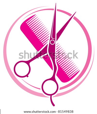 Salon Hair Cuts on Hair Salon Design  Haircut Or Hair Salon Symbol  Stock Vector 81549838