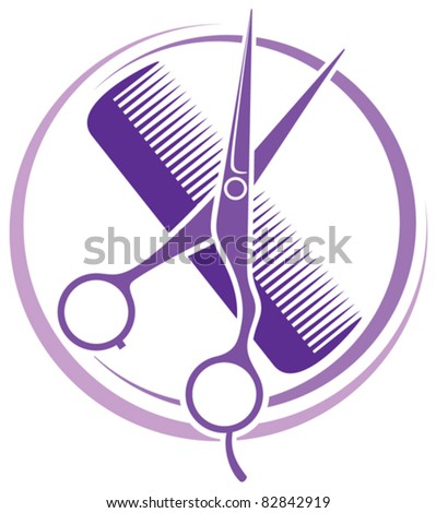 Logo Design  Beauty Salon on Hair Salon Design  Haircut Or Hair Salon Symbol  Stock Vector 82842919