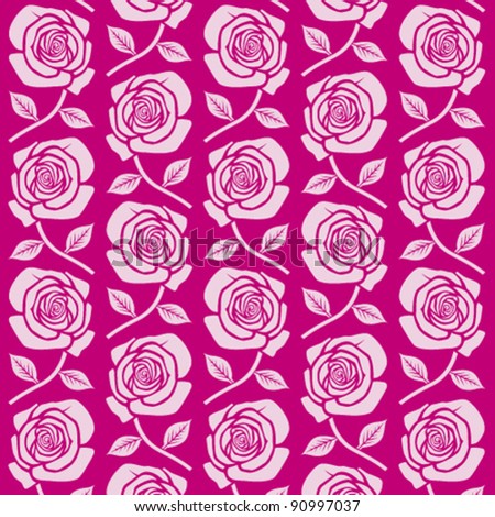 Seamless vintage flower rose pattern (Pink Roses Background)