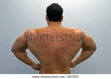 Back view of a body builder