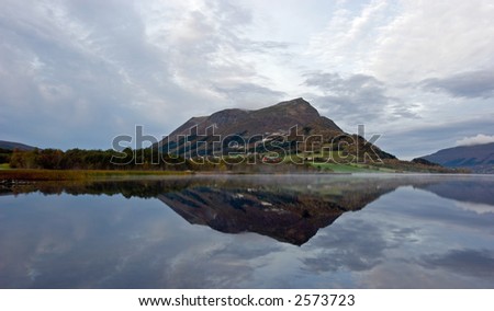 Mountain reflected in mountain lake
