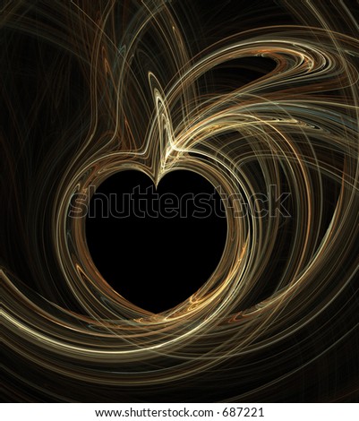 Abstract artificial computer generated iterative flame fractal art image of an apple