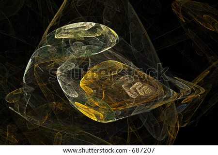 Abstract artificial computer generated iterative flame fractal art image of a parrot bird