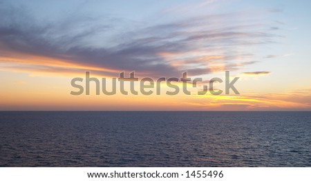 Spectacular sunset on Mar de Cortes, Baja California, Mexico