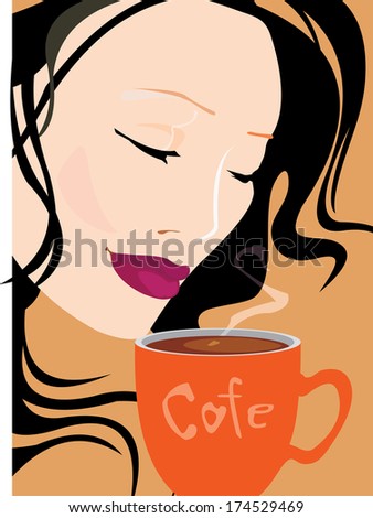 pretty woman with coffee