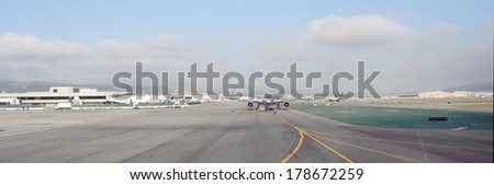 SAN FRANCISCO, USA - OCT 07,2011: San Francisco Airport in San Francisco, USA. The Airport is an international airport located 13 miles south of downtown San Francisco.