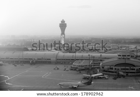 BEIJING, CHINA - NOV 22: Beijing airport on November 22, 2011 in Beijing, China. Beijing is the capital of the People\'s Republic of China and one of the most populous cities in the world