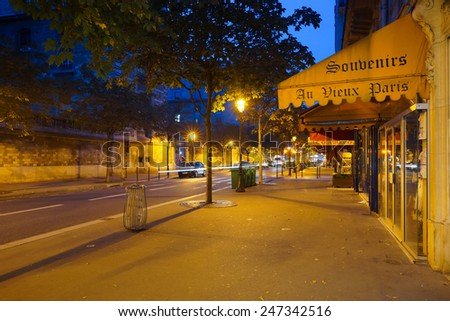 PARIS - SEP 05: Paris at night on September 05, 2014 in Paris, France. Paris, aka City of Love, is a popular travel destination and a major city in Europe