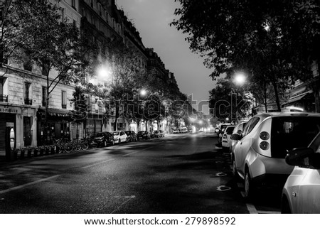 PARIS - SEP 06: Paris at night on September 06, 2014 in Paris, France. Night Paris have magic atmosphere without which any trip to Paris would be incomplete