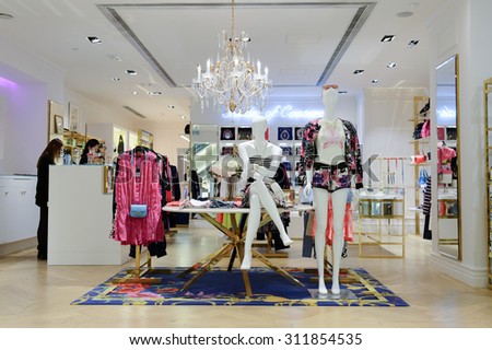 HONG KONG - APRIL 17, 2015: New Town Plaza interior. New Town Plaza is a shopping mall in the town centre of Sha Tin in Hong Kong. Developed by Sun Hung Kai Properties.