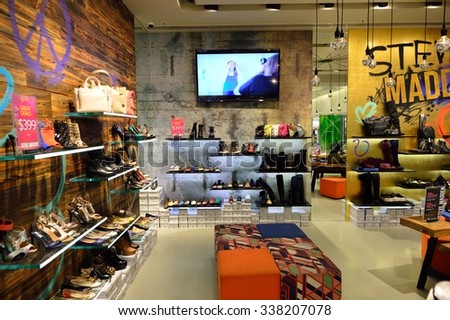 HONG KONG - NOVEMBER 02, 2015: interior of a store in New Town Plaza. New Town Plaza is a shopping mall in the town centre of Sha Tin in Hong Kong. Developed by Sun Hung Kai Properties