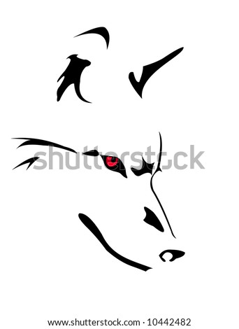 stock vector : vector image of wolf's head isolated on white
