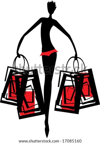 women shopping silhouette