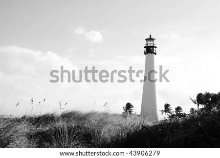 lighthouse on the sea coast of atlantic ocean. Miami, Florida