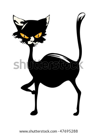 black cat cartoon. vector image of lack cat