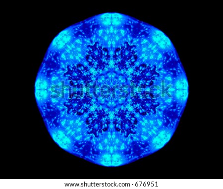 blue graphic design from glass ball