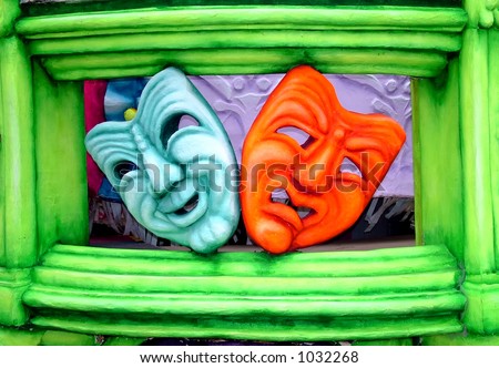 colourful theatre masks